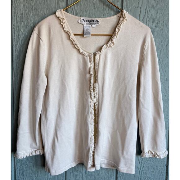 Y2K Vintage Joseph A Silk Open Cardigan, Large - Picture 1 of 5